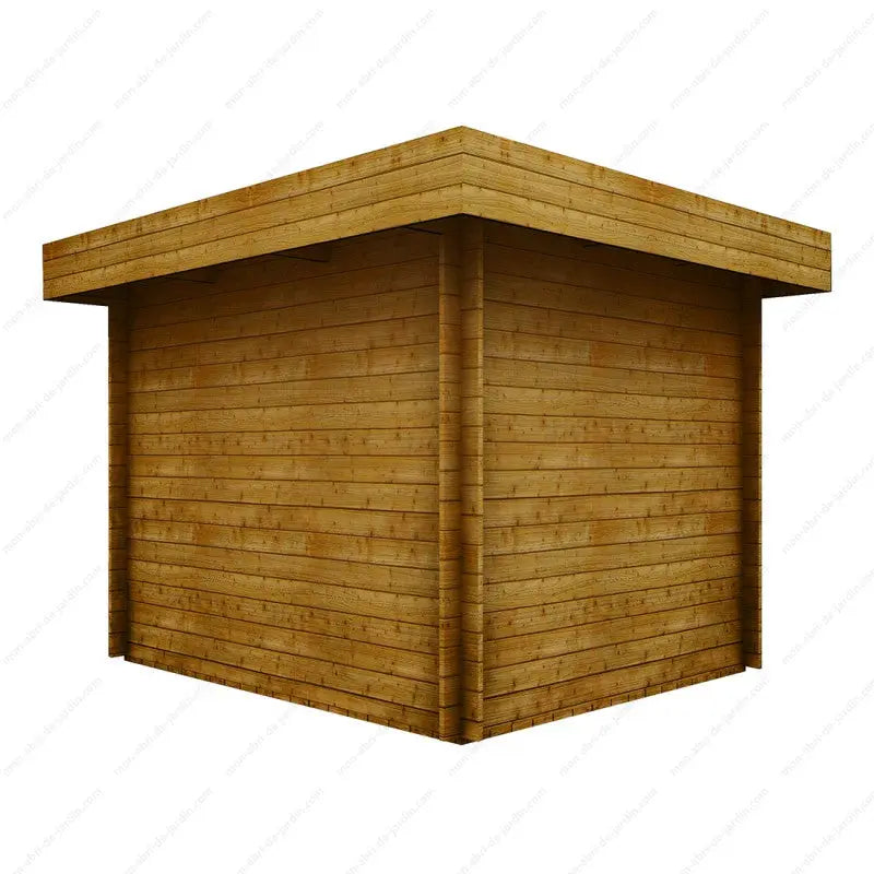 Abri en bois massif 7,5m² MODERNE teinté marron - madriers 40mm Gardy Shelter Ma boutique
