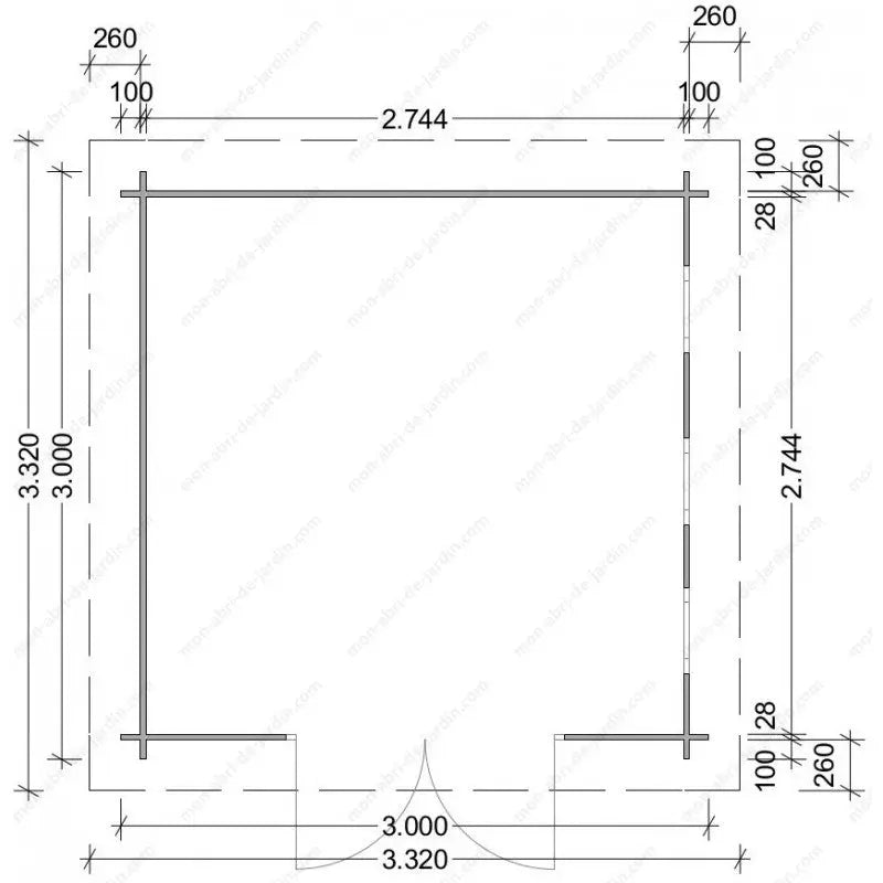 Abri en bois massif 9m² MODERNE - madriers 40mm Gardy Shelterµ Ma boutique