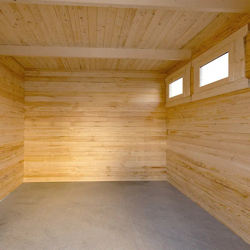 Abri en bois massif 9m² MODERNE - madriers 40mm Gardy Shelterµ Ma boutique