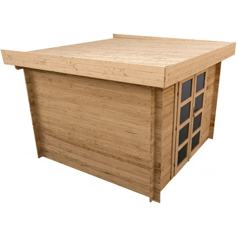 Abri en bois massif 9m² MODERNE traité marron 40mm Gardy Shelter Ma boutique