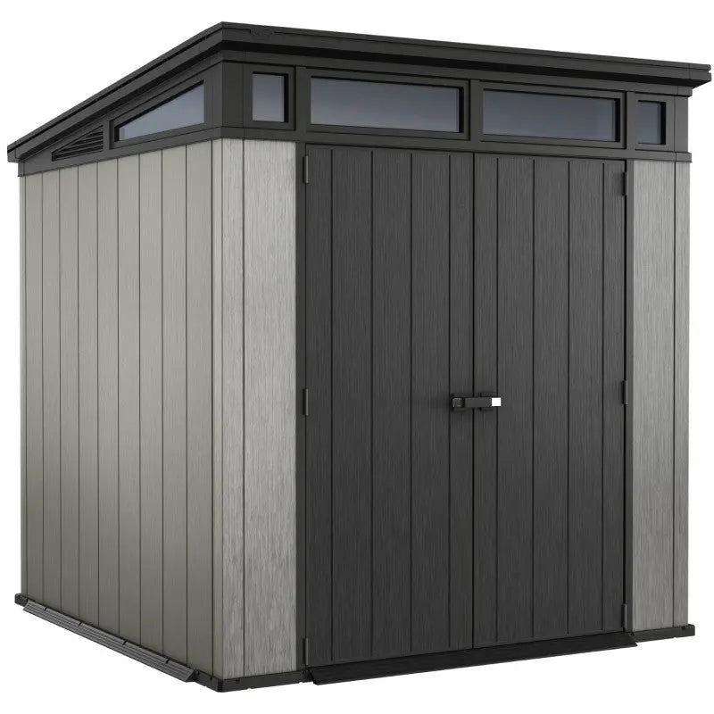 Abri en résine brossée monopente Brossium 4,7m² + plancher Keter Ma boutique