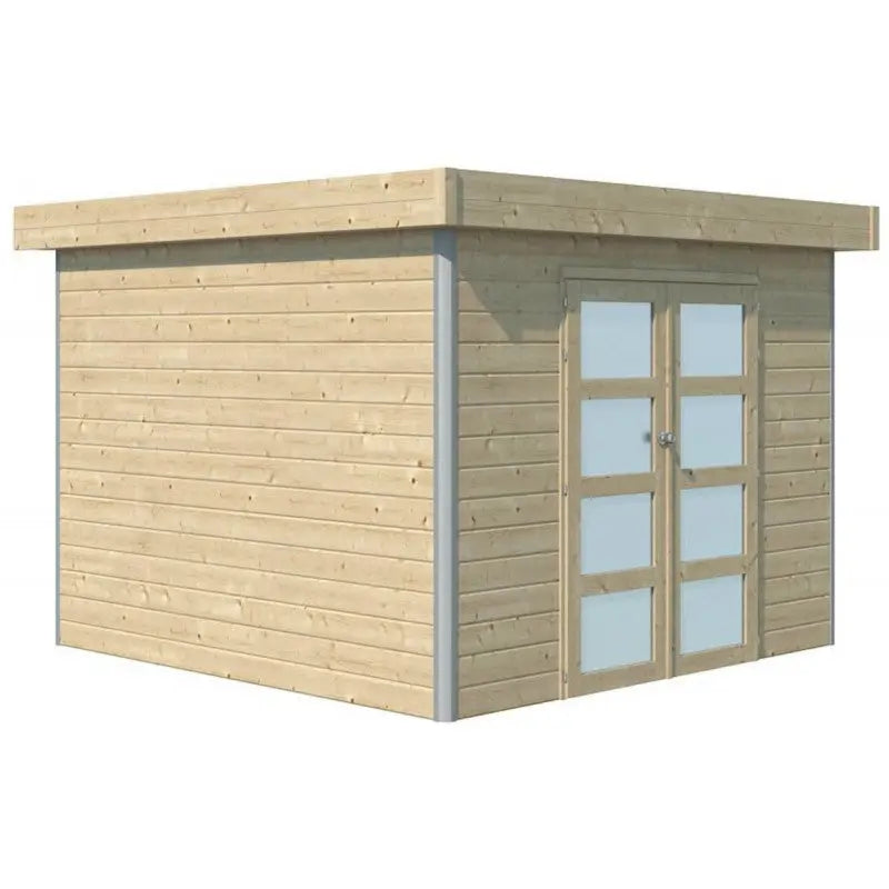 Abri Kasuko S 8,7m² en bois massif 28mm avec profils de coins en aluminium + porte et fenêtre – Gardenas Ma boutique