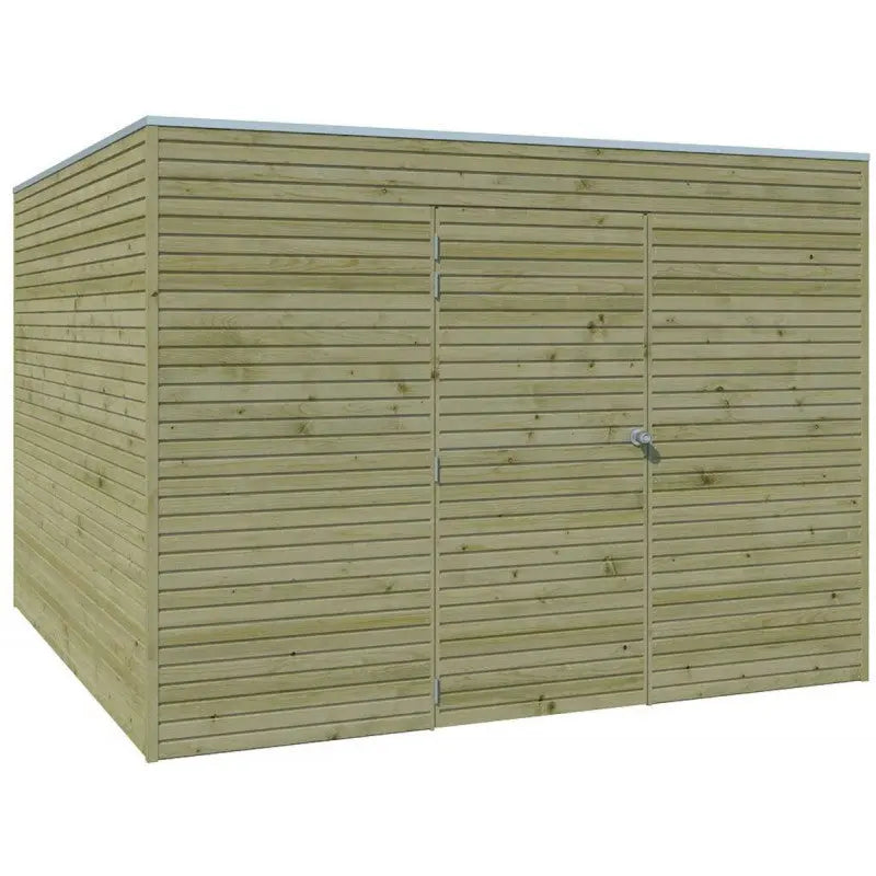 Abri Qube 9m² en bois traité autoclave 27mm avec porte simple battante + fenêtre  – Gardenas Ma boutique