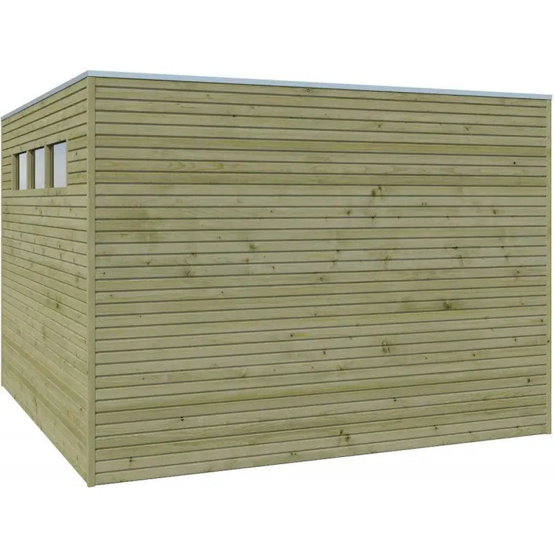 Abri Qube 9m² en bois traité autoclave 27mm avec porte simple battante + fenêtre  – Gardenas Ma boutique
