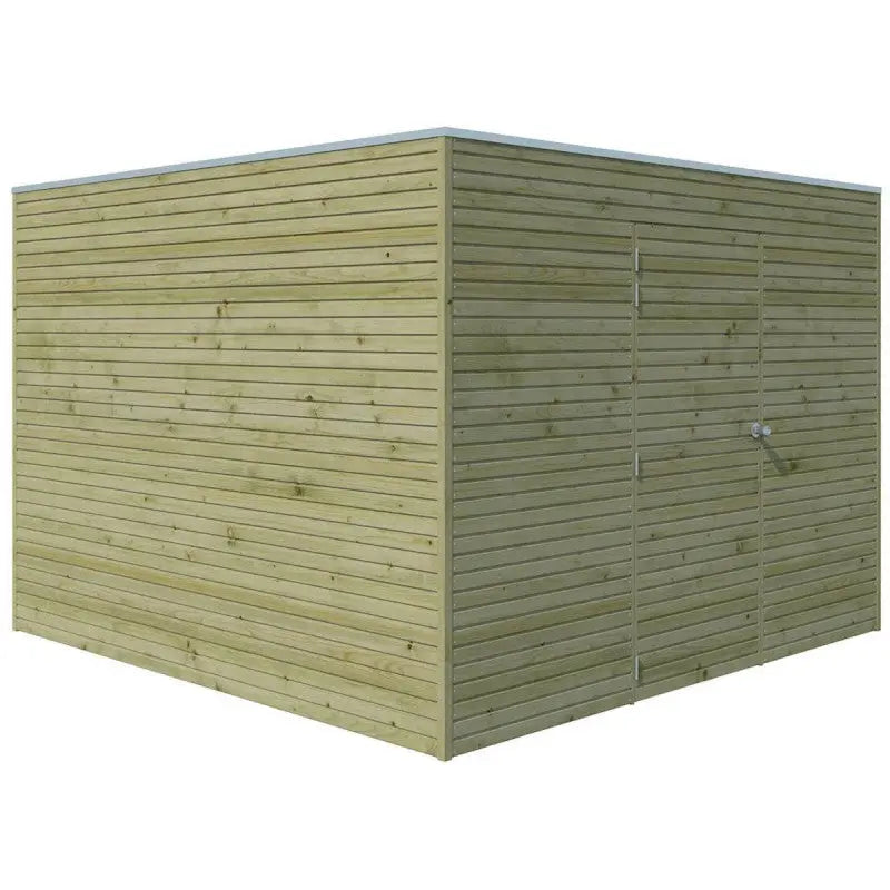 Abri Qube 9m² en bois traité autoclave 27mm avec porte simple battante + fenêtre  – Gardenas Ma boutique