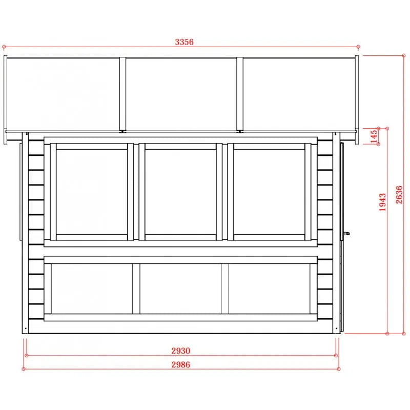 Abri serre en bois massif 28mm - 8,91m² toit gradin SOLID Ma boutique