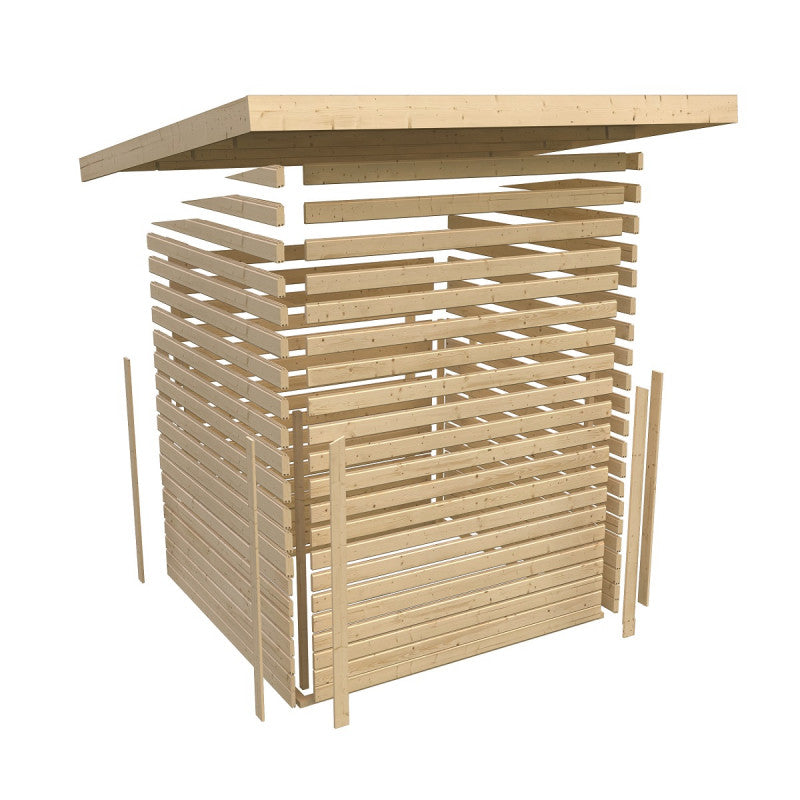 Abri toit plat 13,60m² bois massif 40mm Northeim 5 – Karibu Ma boutique