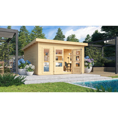 Abri toit plat 13,60m² bois massif 40mm Northeim 5 – Karibu Ma boutique