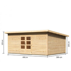 Abri toit plat 18,08m² bois massif 40mm Northeim 6 – Karibu Ma boutique