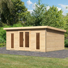 Abri toit plat 18,08m² bois massif 40mm Radeburg 4 – Karibu Ma boutique