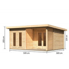 Abri toit plat 18,78m² bois massif 40mm Radeburg 5 – Karibu Ma boutique