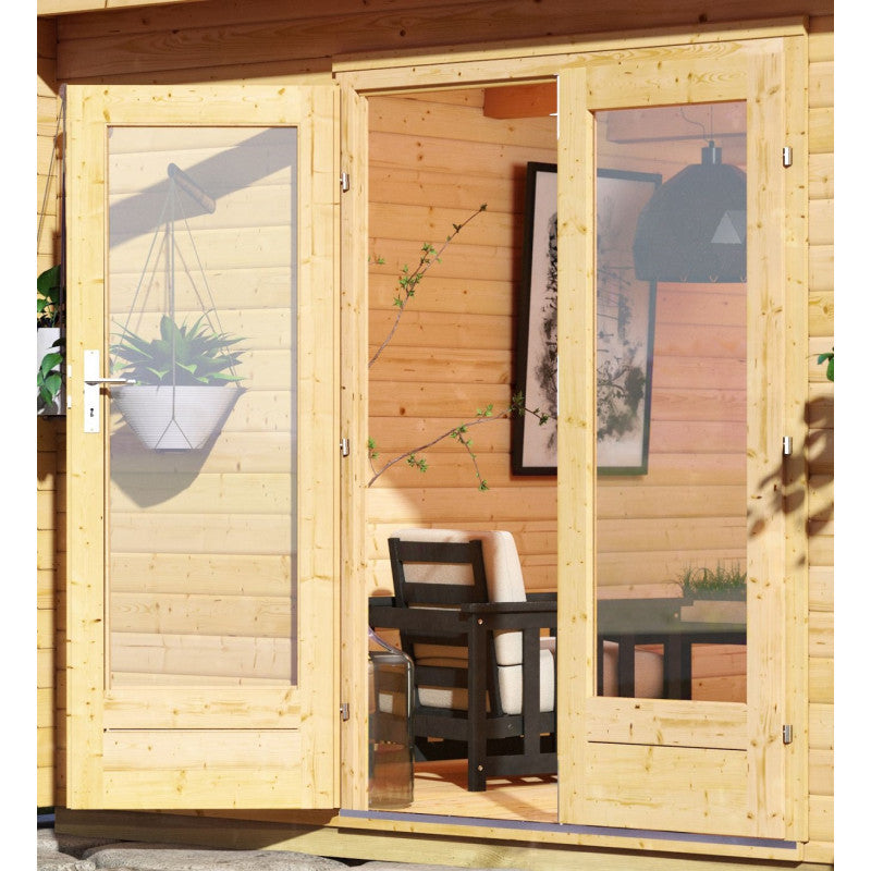 Abri toit plat 18,78m² bois massif 40mm Radeburg 5 – Karibu Ma boutique