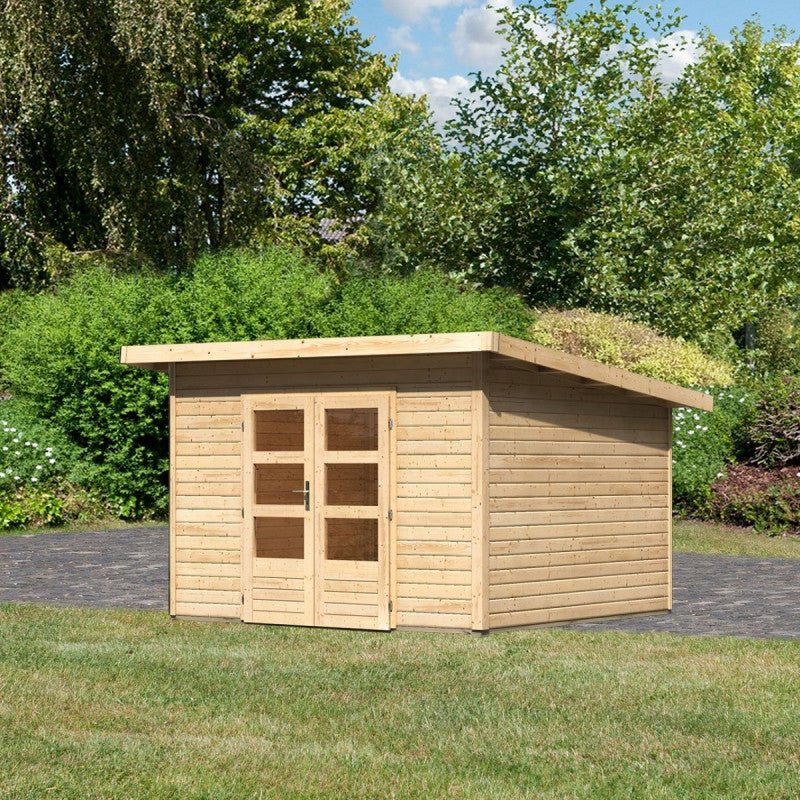 Abri toit plat 9,55m² bois massif 40mm Northeim 3 – Karibu Ma boutique
