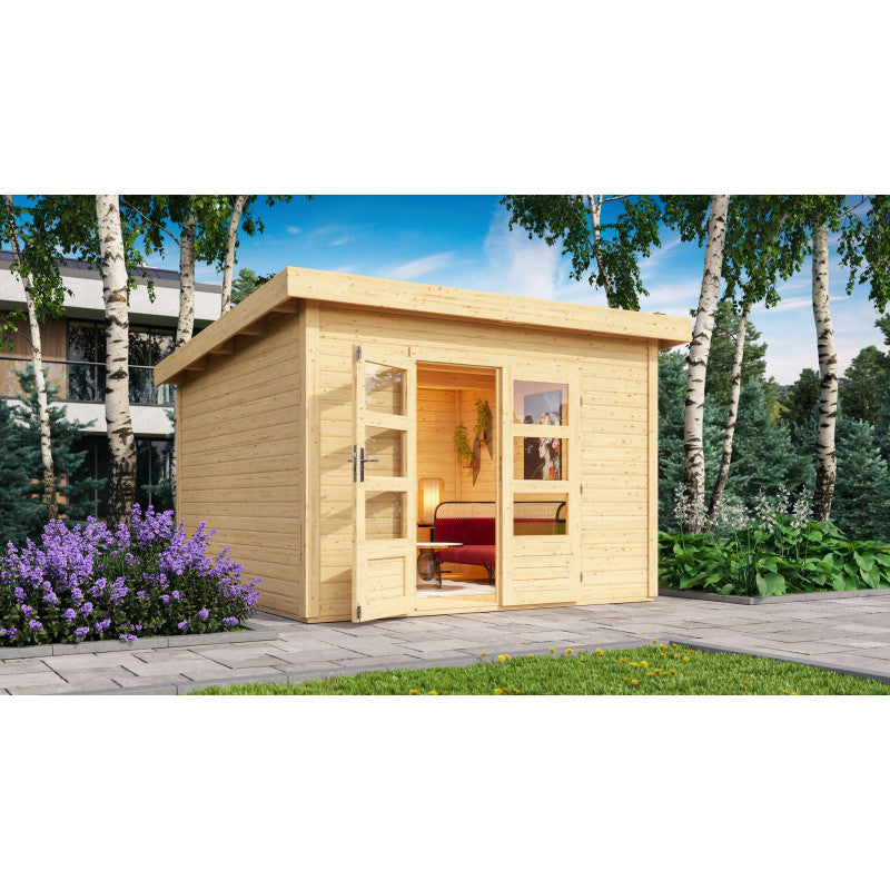 Abri toit plat 9,55m² bois massif 40mm Northeim 3 – Karibu Ma boutique