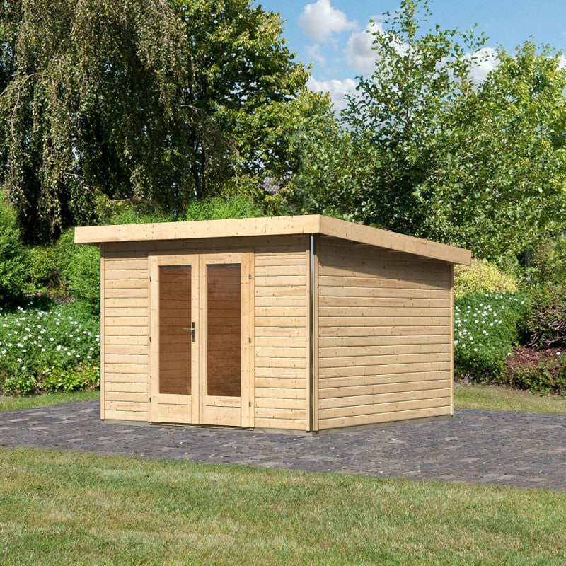 Abri toit plat 9,55m² bois massif 40mm Radeburg 1 – Karibu Ma boutique
