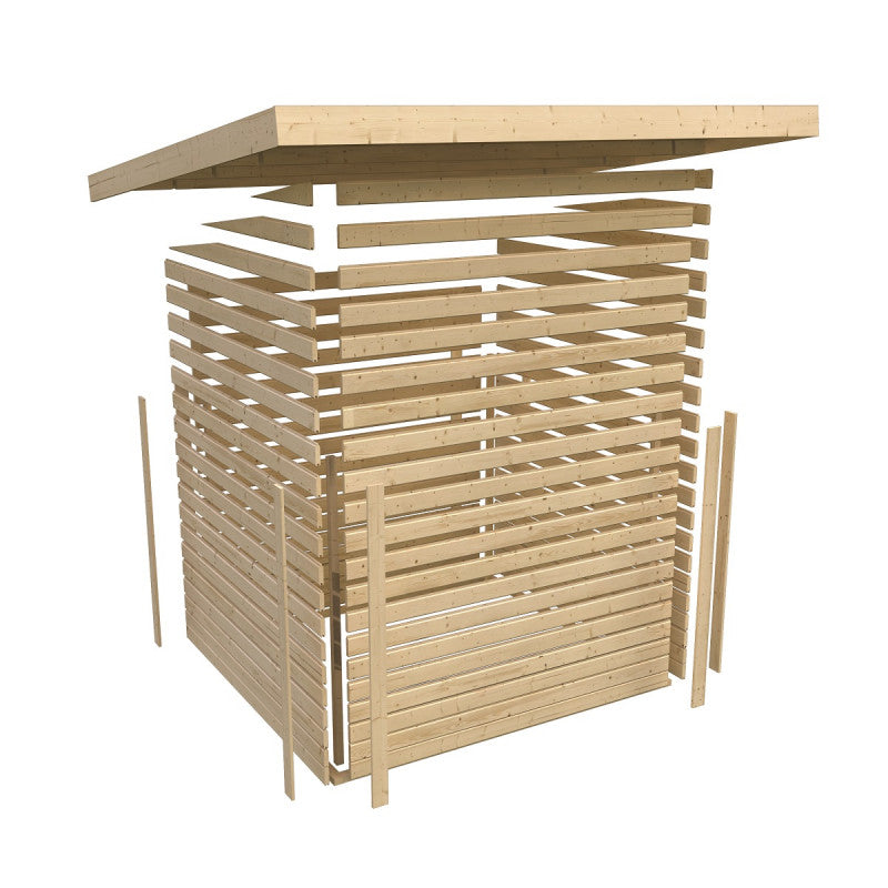 Abri toit plat 9,55m² bois massif 40mm Radeburg 1 – Karibu Ma boutique