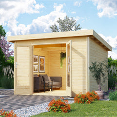 Abri toit plat 9,55m² bois massif 40mm Radeburg 1 – Karibu Ma boutique