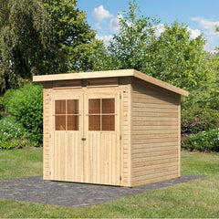 Abri toit plat en bois massif 19mm 4.62m² Glücksburg 3 - Karibu Ma boutique