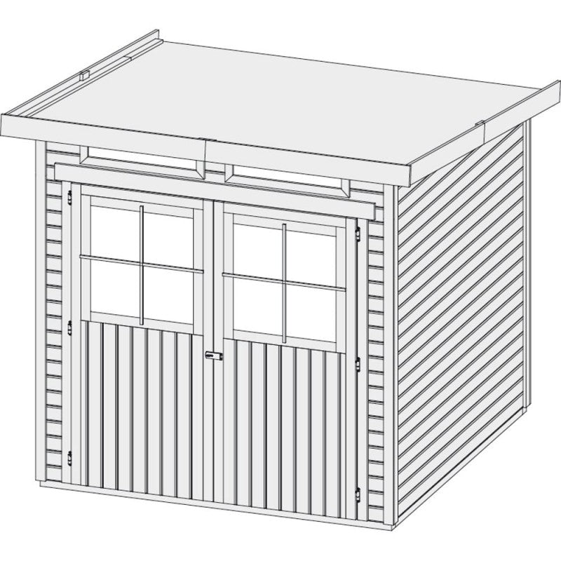 Abri toit plat en bois massif 19mm 4.62m² Glücksburg 3 - Karibu Ma boutique