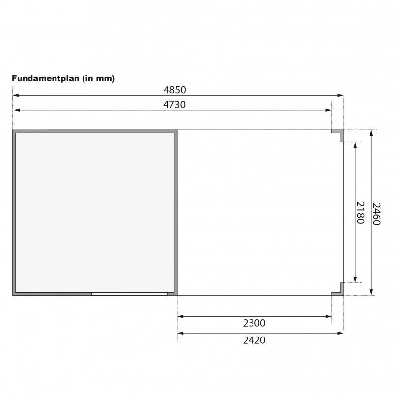 Abri toit plat en bois massif 19mm Qubic 6,05m² + appentis 5,6m² gris terre - Karibu Ma boutique