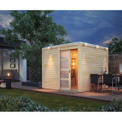 Abri toit plat en bois massif 19mm Qubic 6,05m² - Karibu Ma boutique