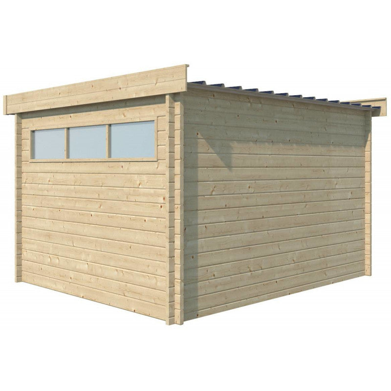 Chalet Moderne 11,84m² en bois massif 44mm avec porte double vitrée+2 fenêtres - Gardenas Ma boutique