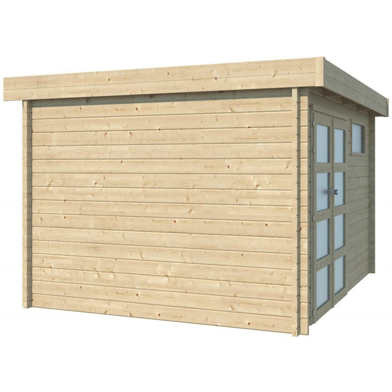 Chalet Moderne 11,84m² en bois massif 44mm avec porte double vitrée+2 fenêtres - Gardenas Ma boutique
