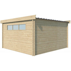 Chalet Moderne 17,39m² en bois massif 44mm avec porte double vitrée+2 fenêtres - Gardenas Ma boutique