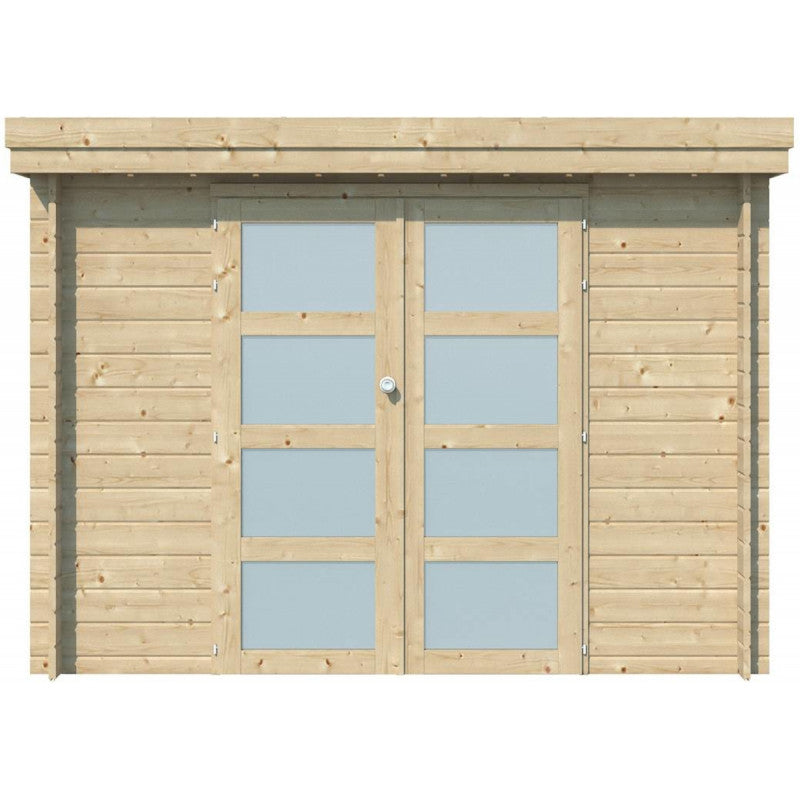 Chalet moderne Oregon 6,86m² en bois massif 28mm avec porte double vitrée - Gardenas Ma boutique