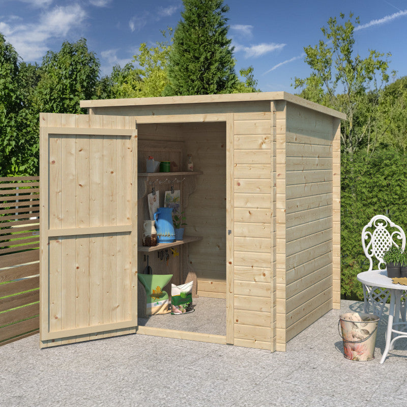 Chalet moderne Svendborg 3,23m² en bois massif 19mm avec porte simple - Gardenas Ma boutique