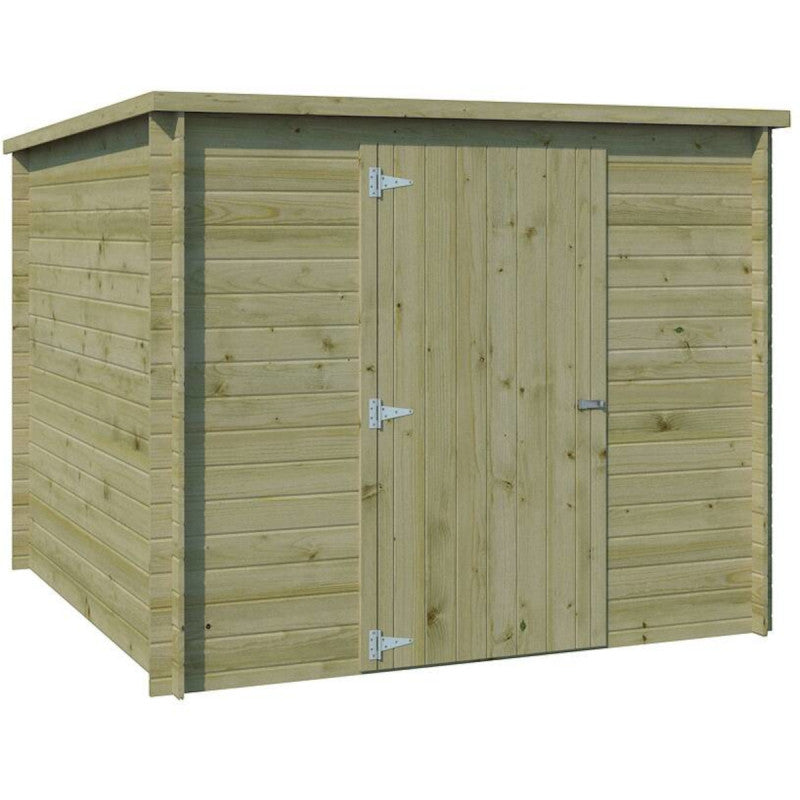 Chalet moderne Svendborg 5,81m² en bois traité 19mm avec porte simple - Gardenas Ma boutique
