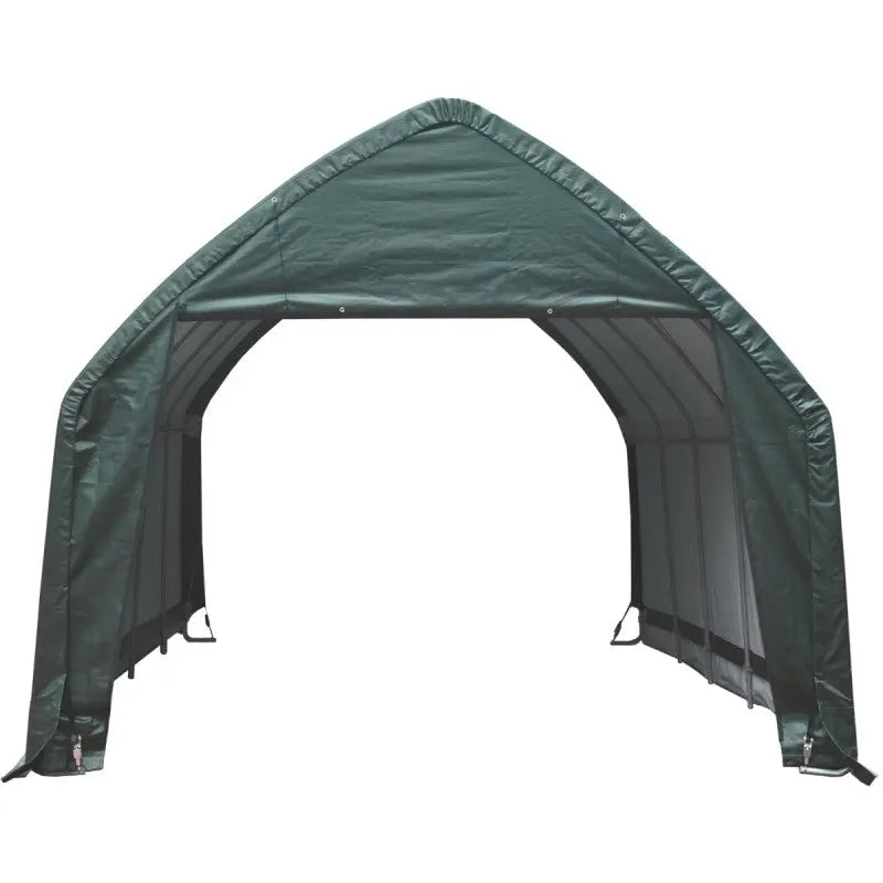 Garage haut démontable 23,8m² en acier et polyéthylène vert – Shelter Logic Ma boutique