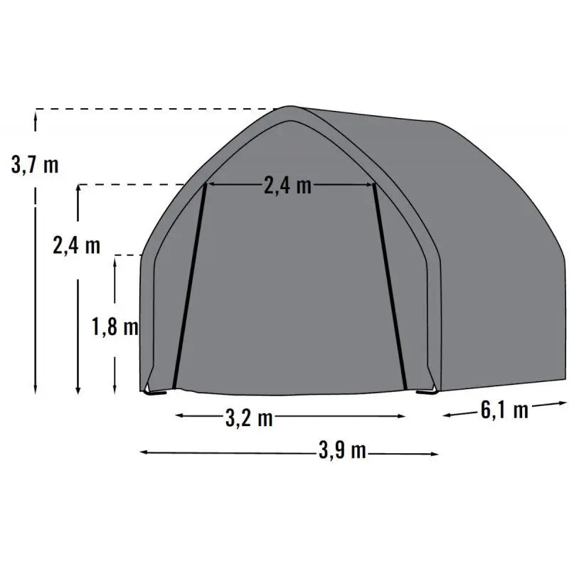 Garage haut démontable 23,8m² en acier et polyéthylène vert – Shelter Logic Ma boutique