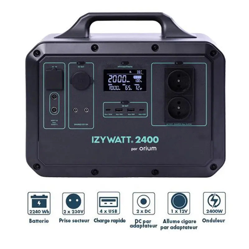 Station d'énergie portative Izywatt 2400 LFP - ORIUM Ma boutique